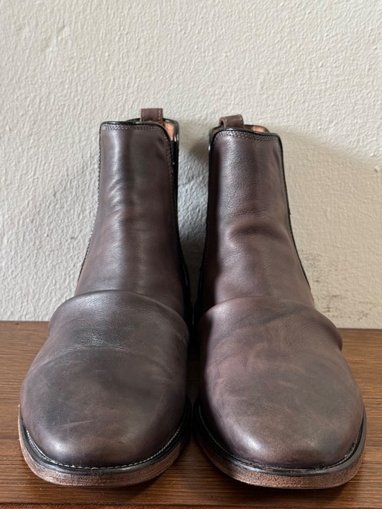 John Varvatos Folded Leather Chelsea Boots Men\'s Size 11 Brown Distressed Ankle main image 6